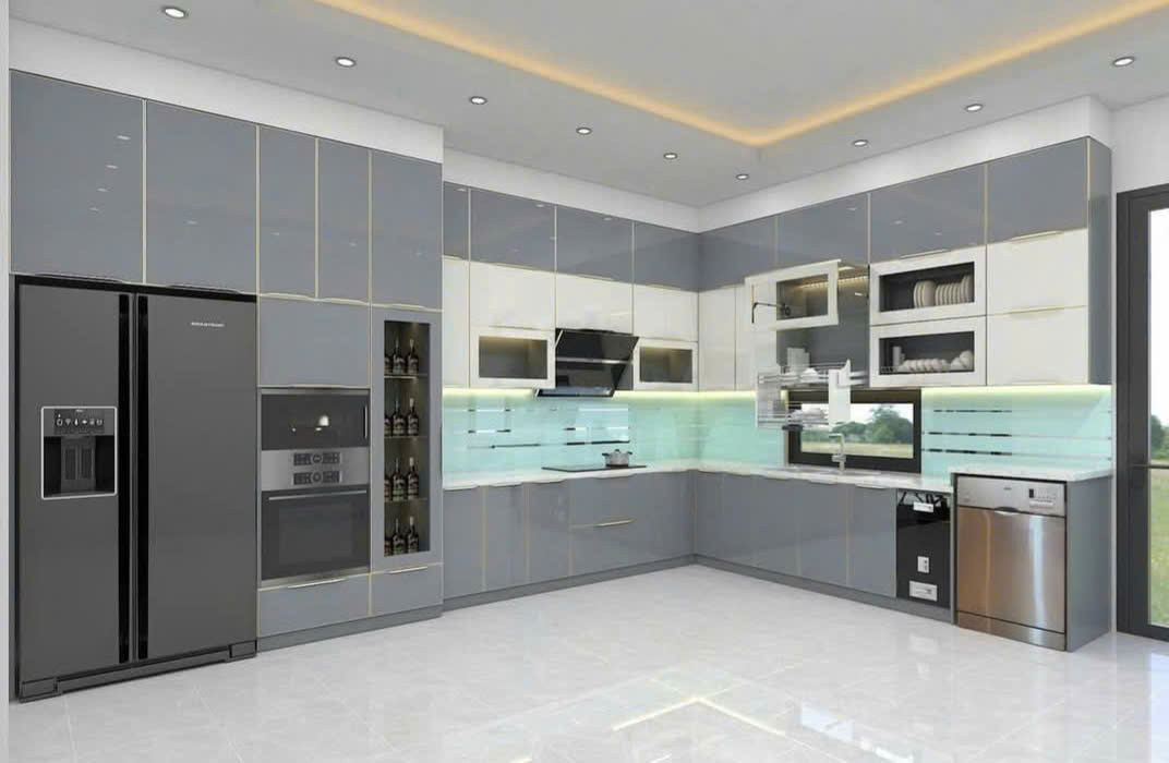 Tủ bếp inox 304 cánh kính CK40
