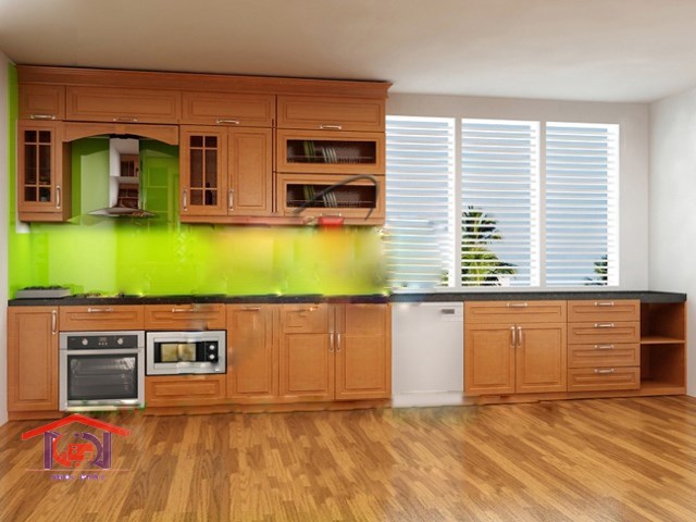 Tủ bếp gỗ sồi Mỹ 3