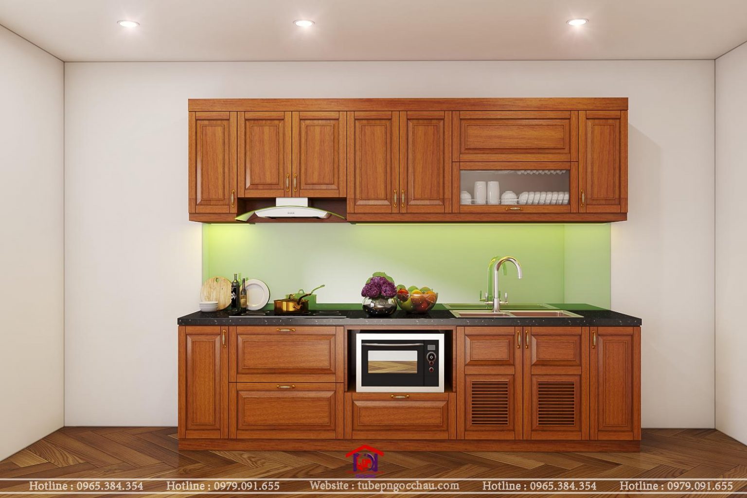 Tủ bếp gỗ sồi Mỹ 10