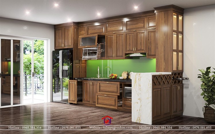 Tủ bếp gỗ Sồi Nga 18