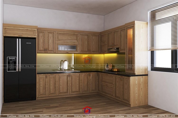 Tủ bếp gỗ Sồi Nga 19