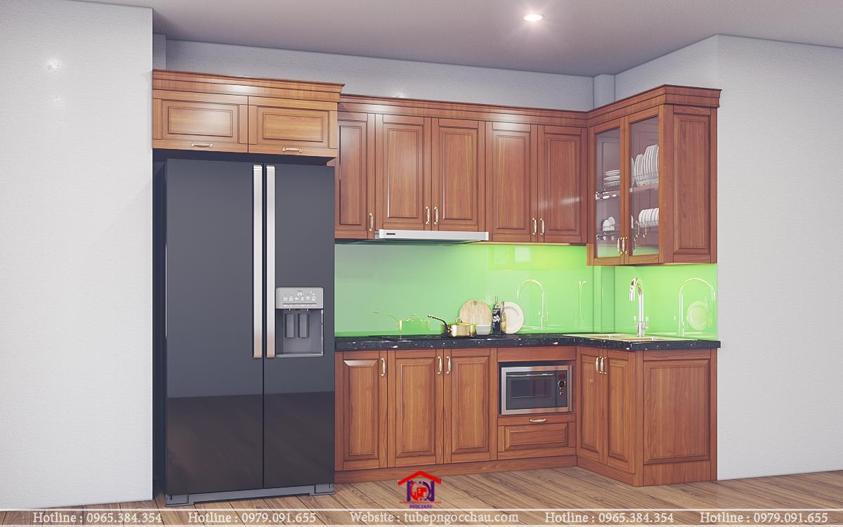 Tủ bếp gỗ sồi Mỹ 18