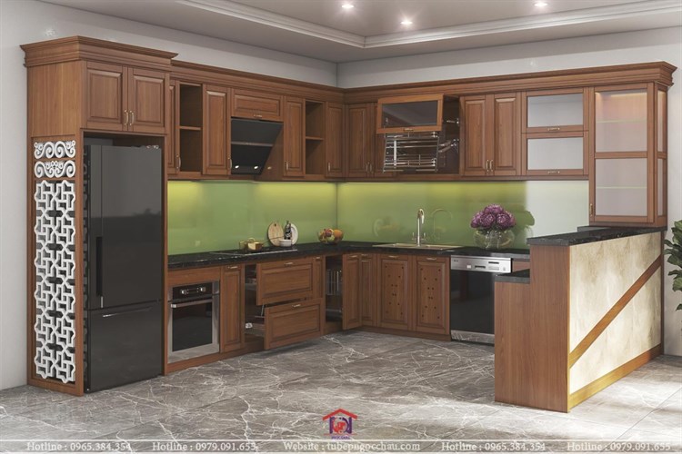 Tủ bếp gỗ sồi Mỹ 8