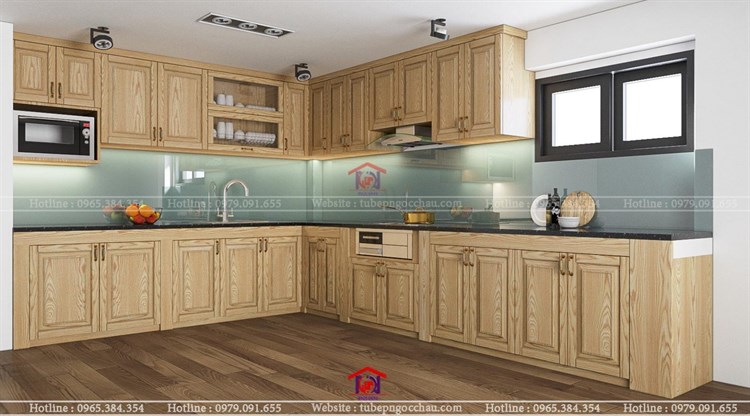 Tủ bếp gỗ Sồi Nga 22