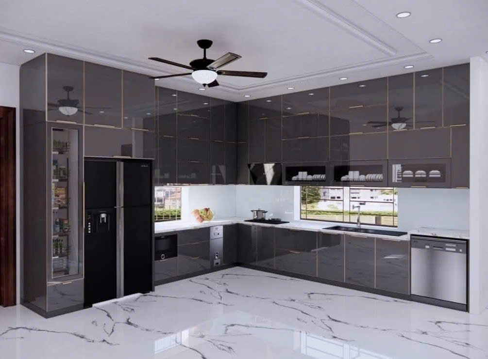 Tủ bếp inox 304 cánh kính CK42