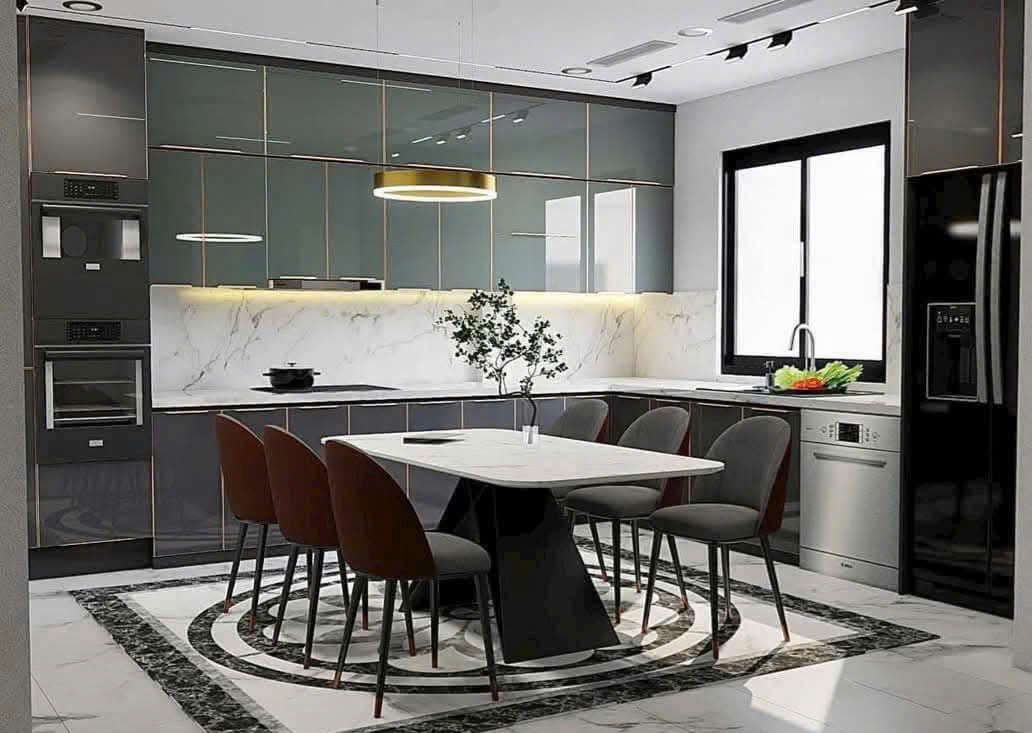 Tủ bếp inox 304 cánh kính CK33