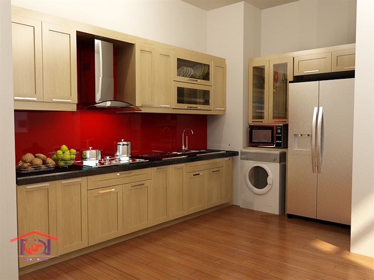 Tủ bếp gỗ Sồi Nga 1